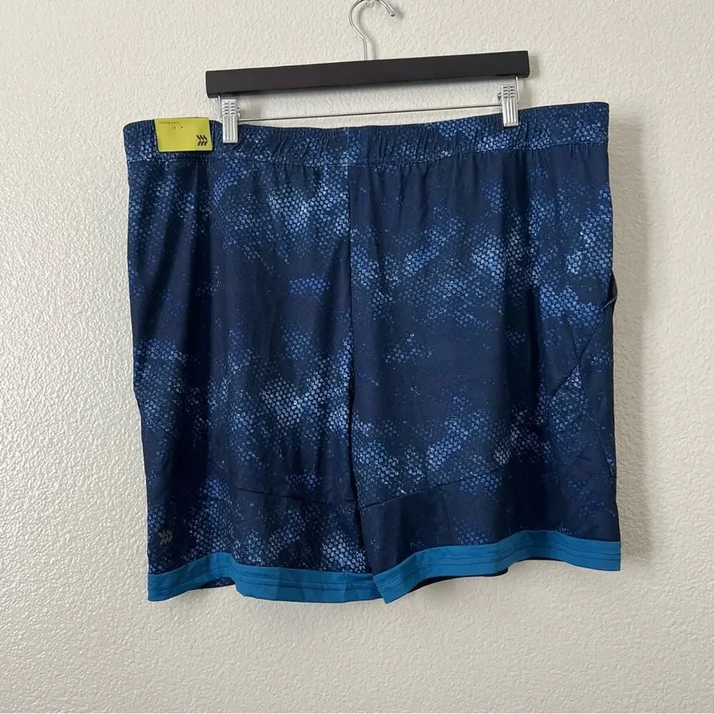 All In Motion Training Shorts blue print